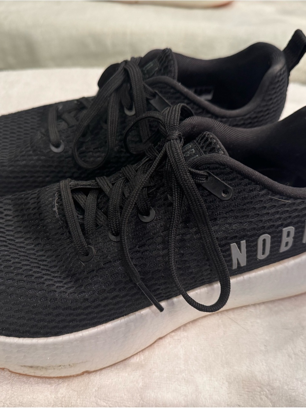 NOBULL Black Mesh Athletic Trainers with White Midsole